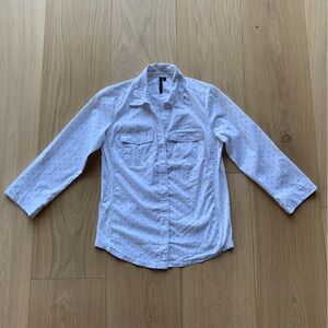 Women’s CATHY White Polka Dot Button Down Shirt Size S